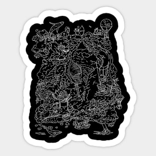 Abstract whales and other cute animals Sticker